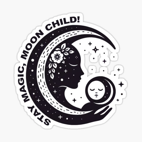Item preview, Baby and Mother Celestial Stay Magic Moon Child designed and sold by ArtbyLindy.