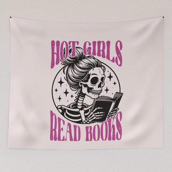 Item preview, Hot Girls Read Books Skeleton designed and sold by ChailynReed.