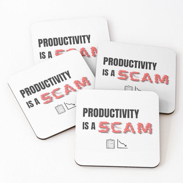Item preview, Productivity Is a Scam – Funny Anti-Hustle Glitch Quote designed and sold by thoratsdesign.