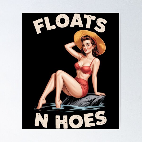 Item preview, Floats And Hoes Funny Float Trip Tubing River Red Bikini designed and sold by KarstenNoanra.