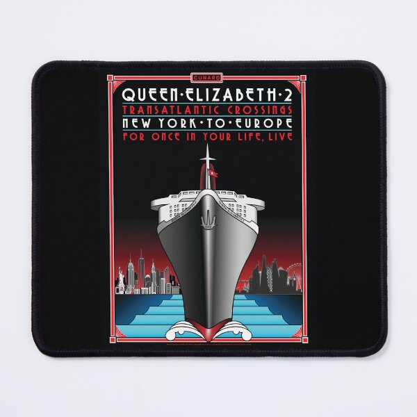 Item preview, Vintage Art Deco Style QE2 Cruise Ship Poster designed and sold by travelwitheric.