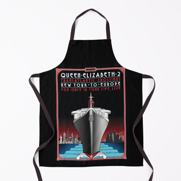 Item preview, Vintage Art Deco Style QE2 Cruise Ship Poster designed and sold by travelwitheric.