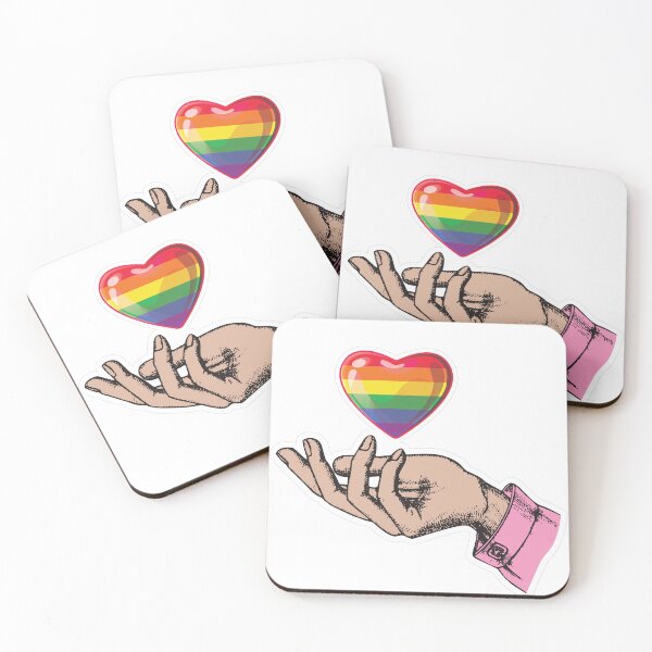 Item preview, LGBTQIA+ - Gay Pride Heart in Hand designed and sold by CC-ArtOnline.