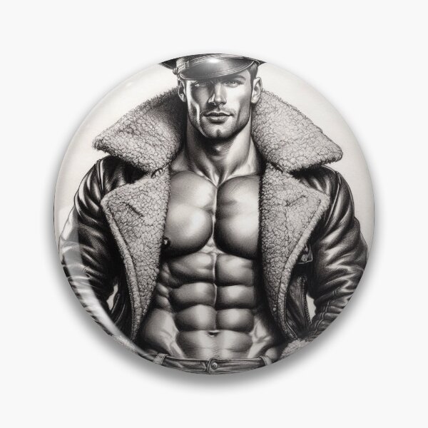 Item preview, Pointillism Gay Pride 1940's Leather Military Airman Daddy Berlin Leder Pride Graphic Design designed and sold by ItsAKinkThing.