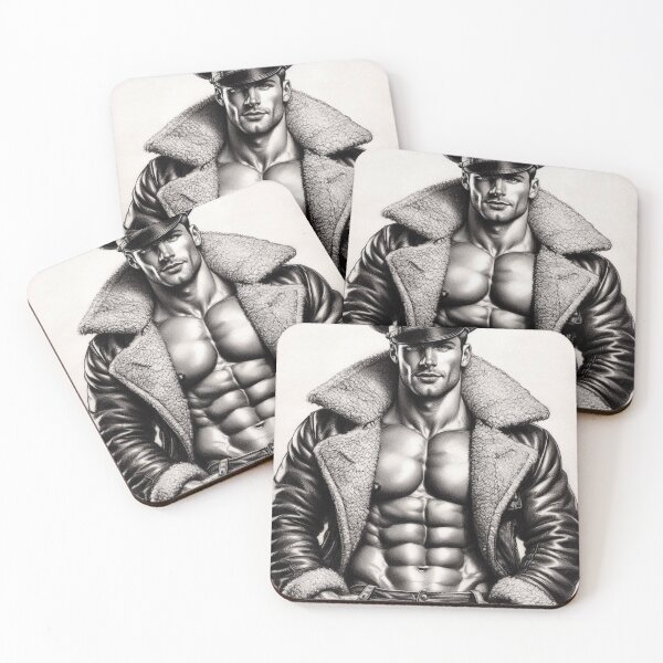 Item preview, Pointillism Gay Pride 1940's Leather Military Airman Daddy Berlin Leder Pride Graphic Design designed and sold by ItsAKinkThing.