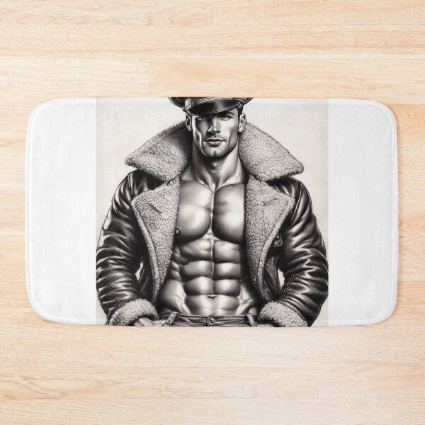 Item preview, Pointillism Gay Pride 1940's Leather Military Airman Daddy Berlin Leder Pride Graphic Design designed and sold by ItsAKinkThing.