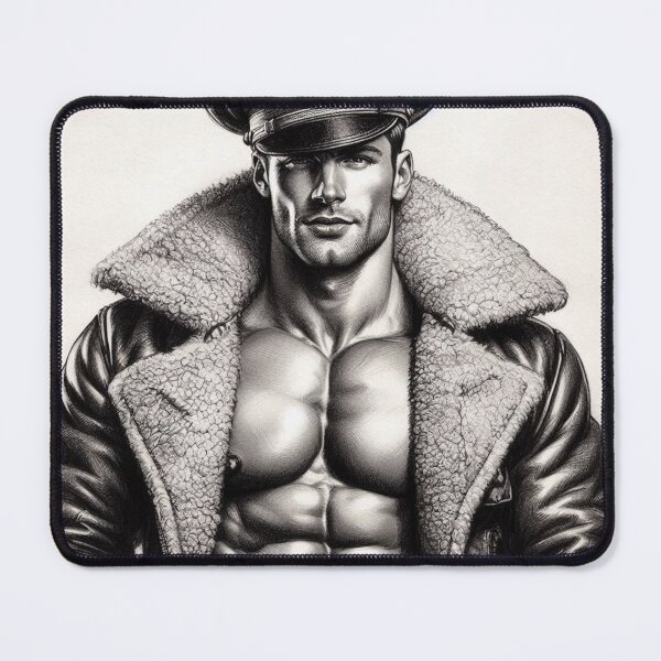 Item preview, Pointillism Gay Pride 1940's Leather Military Airman Daddy Berlin Leder Pride Graphic Design designed and sold by ItsAKinkThing.