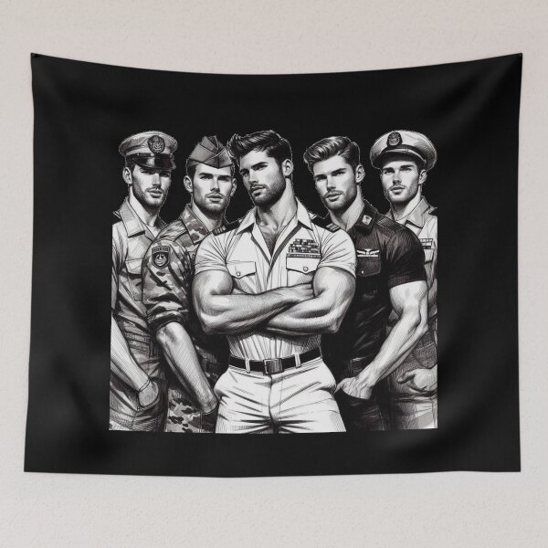 Item preview, Command and Control Tom of Finland Tribute Military Gay Pride Graphic Design designed and sold by ItsAKinkThing.