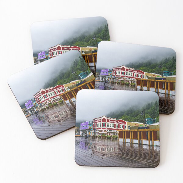Item preview, Juneau waterfront on a wet day. Alaska designed and sold by Steven Weeks.