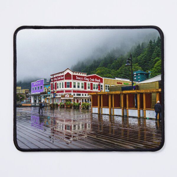 Item preview, Juneau waterfront on a wet day. Alaska designed and sold by Steven Weeks.