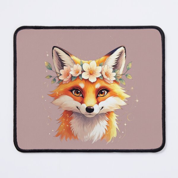 Item preview, Anime Fox with Flower Crown – Minimalist Artistic Pastel Design designed and sold by ColorSplash123.