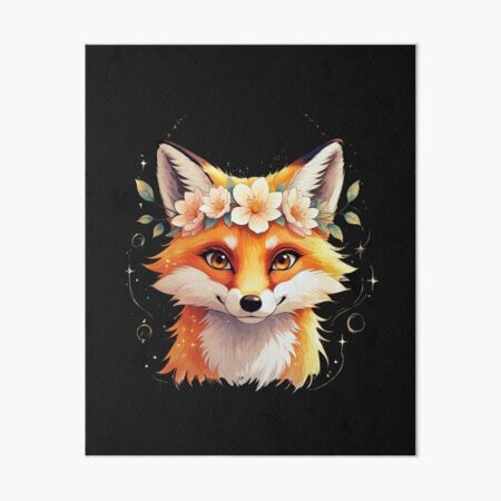Item preview, Anime Fox with Flower Crown – Minimalist Artistic Pastel Design designed and sold by ColorSplash123.