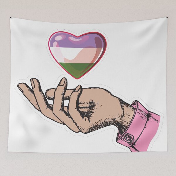 Item preview, LGBTQIA+ - Genderqueer Pride Heart in Hand designed and sold by CC-ArtOnline.
