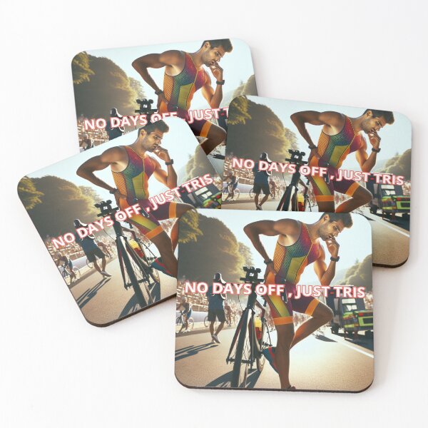 Item preview, NO DAYS OFF, JUST TRIS – Triathlon Motivation for the Dedicated Athlete designed and sold by Triathlongram.