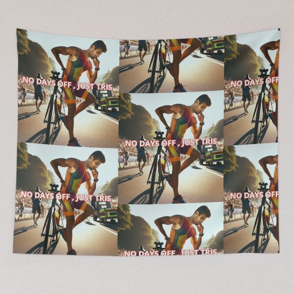 Item preview, NO DAYS OFF, JUST TRIS – Triathlon Motivation for the Dedicated Athlete designed and sold by Triathlongram.