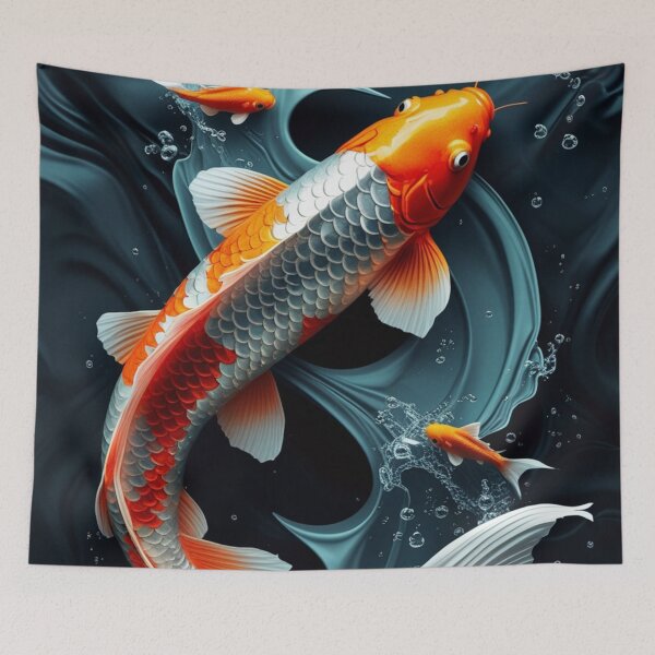 Item preview, a silvery orange koi fish art designed and sold by optimusprime39.