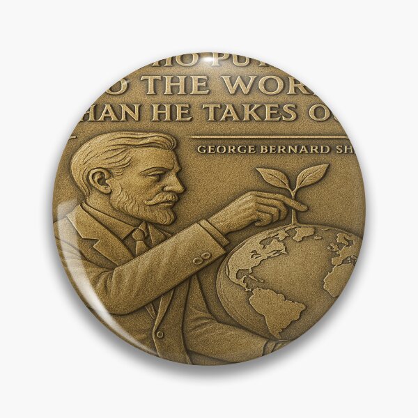 Item preview, “A Gentleman Gives More” – George Bernard Shaw Quote | Art Deco Brass Plaque Vector Illustration designed and sold by MacksMerch.