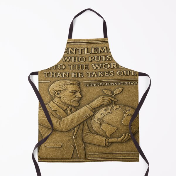Item preview, “A Gentleman Gives More” – George Bernard Shaw Quote | Art Deco Brass Plaque Vector Illustration designed and sold by MacksMerch.