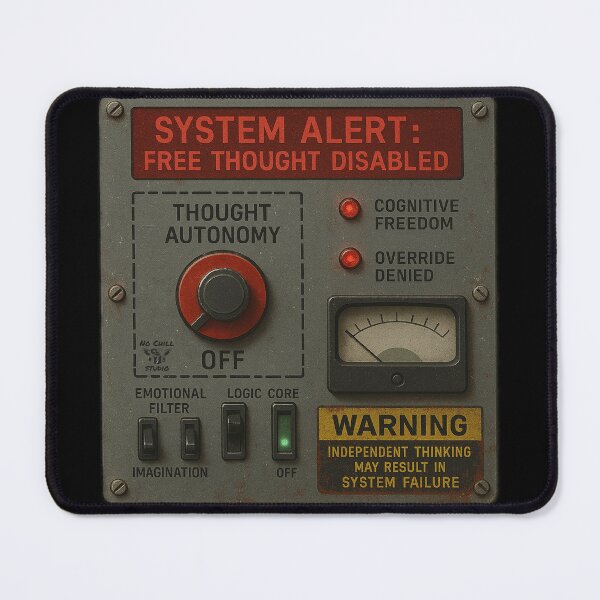 Item preview, System Alert: Free Thought Disabled – Dystopian Error-Screen designed and sold by N0-Chill-Studio.
