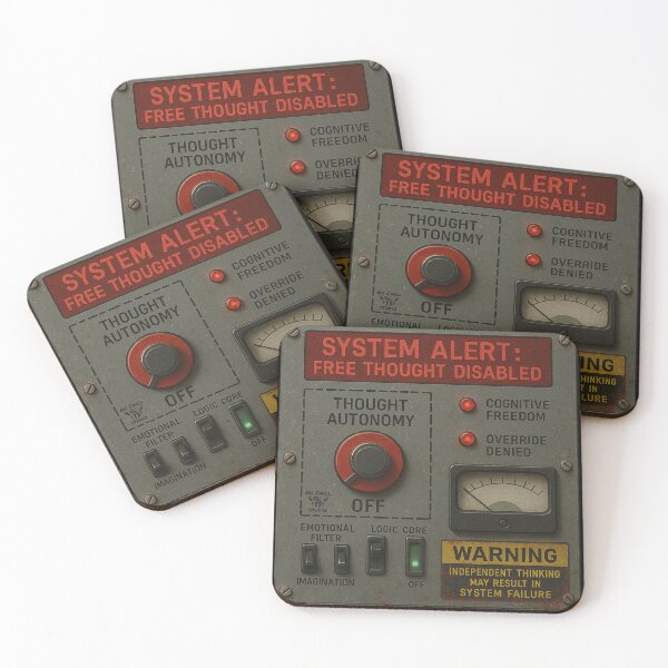 Item preview, System Alert: Free Thought Disabled – Dystopian Error-Screen designed and sold by N0-Chill-Studio.