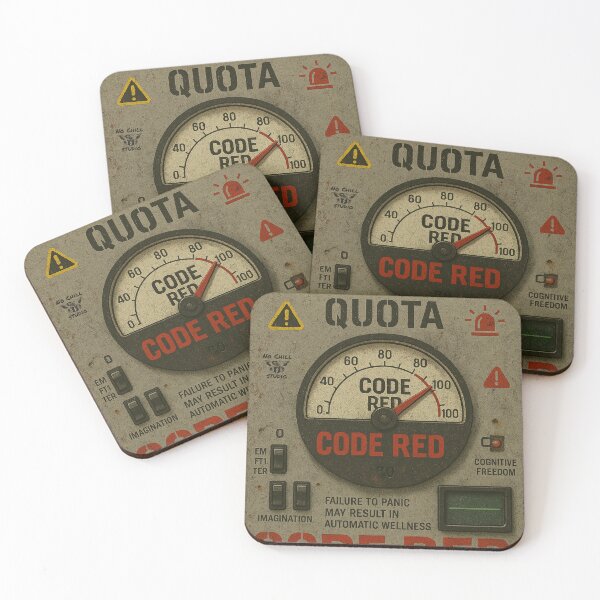 Item preview, Public Panic Quota: CODE RED – Dystopian Panic Mandate Poster designed and sold by N0-Chill-Studio.
