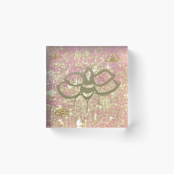 Item preview, The Glitter Queen – Celestial Bee Print in Gold & Pink designed and sold by DarLenn..