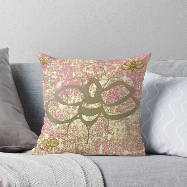 Item preview, The Glitter Queen – Celestial Bee Print in Gold & Pink designed and sold by DarLenn..