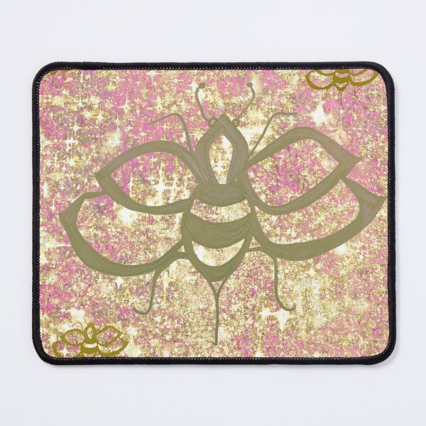 Item preview, The Glitter Queen – Celestial Bee Print in Gold & Pink designed and sold by DarLenn..