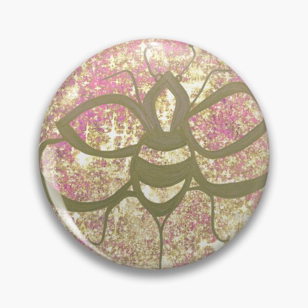 Item preview, The Glitter Queen – Celestial Bee Print in Gold & Pink designed and sold by DarLenn..