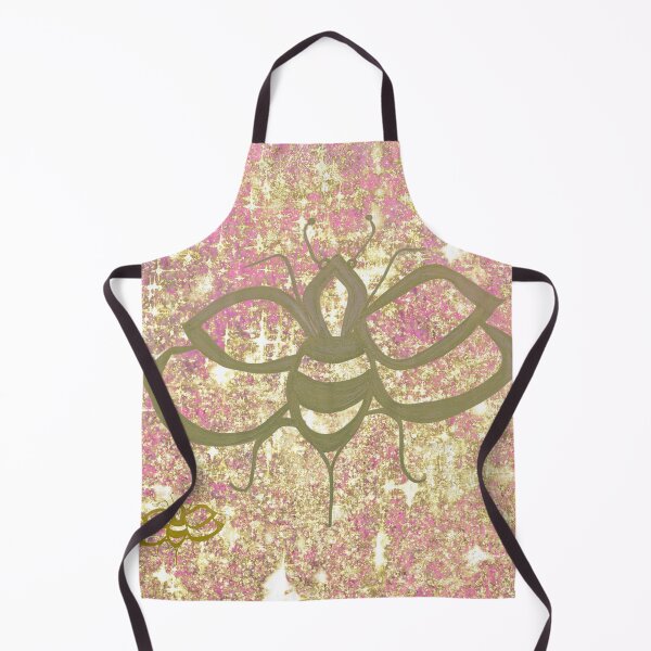 Item preview, The Glitter Queen – Celestial Bee Print in Gold & Pink designed and sold by DarLenn..