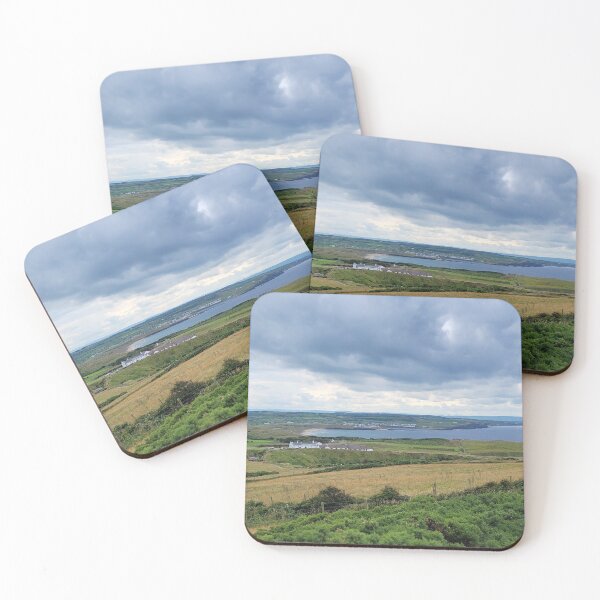 Item preview, Grassy planes seen from above bordering ocean designed and sold by CholiBe.
