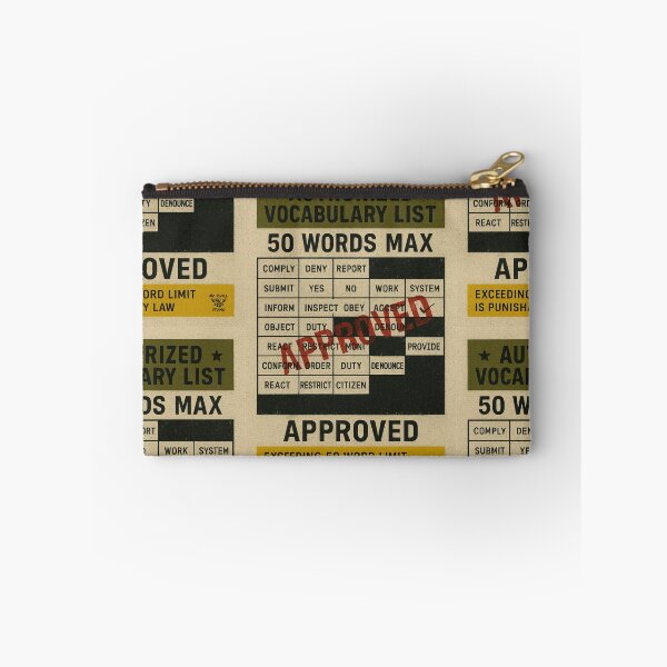 Item preview, Authorized Vocabulary List: 50 Words Max – Dystopian Compliance Card designed and sold by N0-Chill-Studio.