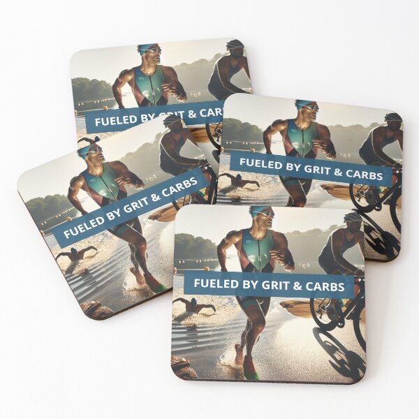 Item preview, "Fueled by Grit & Carbs" – Swim to Run Transition Design designed and sold by Triathlongram.