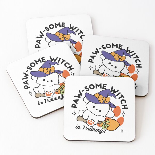 Item preview, Paw-some Witch in Training – Cute Halloween Dog Flying on Broom designed and sold by Trio-in-Forest.