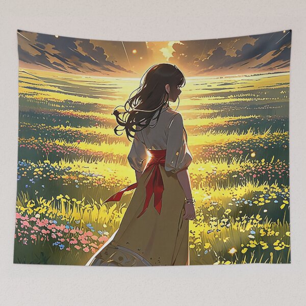 Item preview, Anime Girl On the Grass Field designed and sold by Arjay Graphic Design.