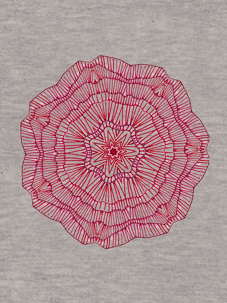 Thumbnail 5 of 5, Lightweight Hoodie, Red Flower designed and sold by lauramaxwell.