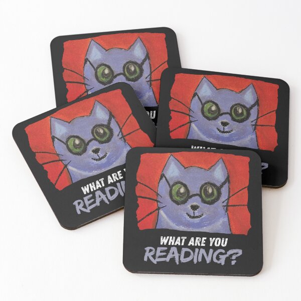 Item preview, Simon Purple Kitty with Glasses What Are You Reading? designed and sold by ByToriKelley.