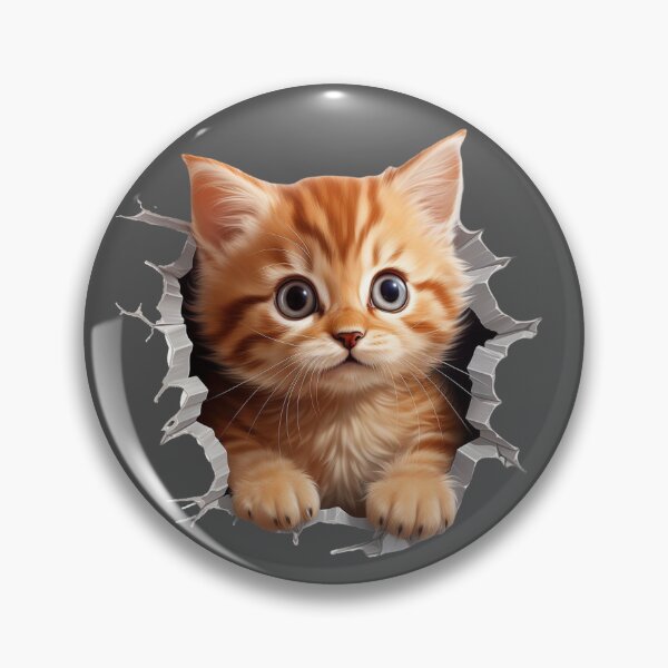 Item preview, Peekaboo Ginger Kitten – 3D Wall Break designed and sold by Myra365Art.