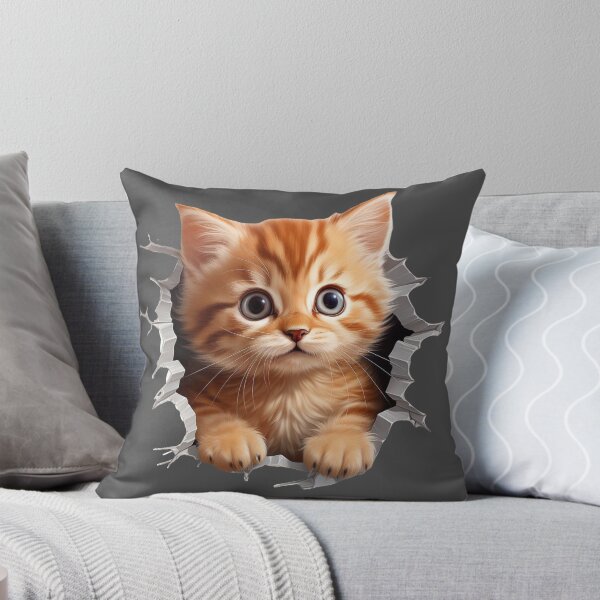 Item preview, Peekaboo Ginger Kitten – 3D Wall Break designed and sold by Myra365Art.