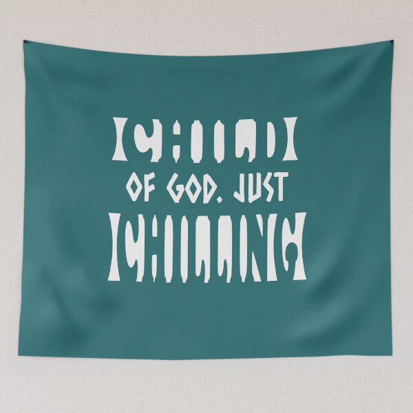 Item preview, Child of God Just Chilling – Optical Illusion Minimal Negative Space Typography Christian Art - white designed and sold by ZechJohnRB.