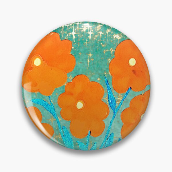 Item preview, Boom, Baby, Bloom – Bold Flowers in Blue Vase on Glittery Teal designed and sold by DarLenn..