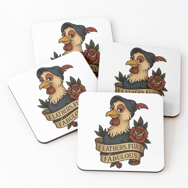Item preview, Feathers, Fury, Fabulous – Sassy Hen Tattoo Style Design designed and sold by Zippitydodads.