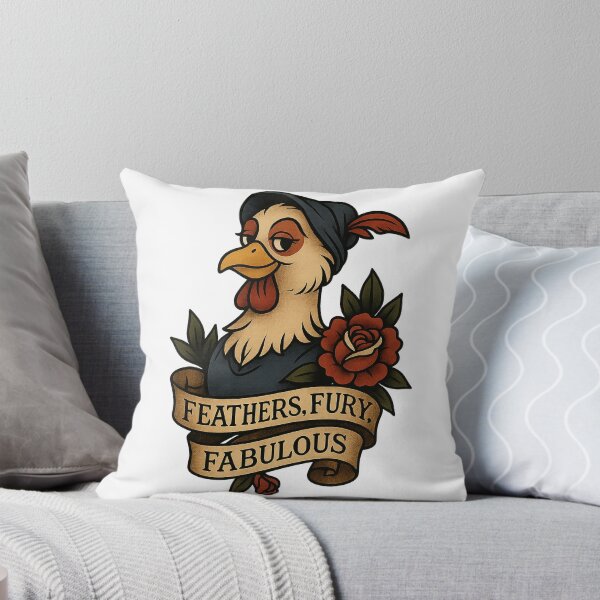 Item preview, Feathers, Fury, Fabulous – Sassy Hen Tattoo Style Design designed and sold by Zippitydodads.