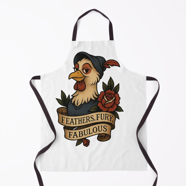 Item preview, Feathers, Fury, Fabulous – Sassy Hen Tattoo Style Design designed and sold by Zippitydodads.
