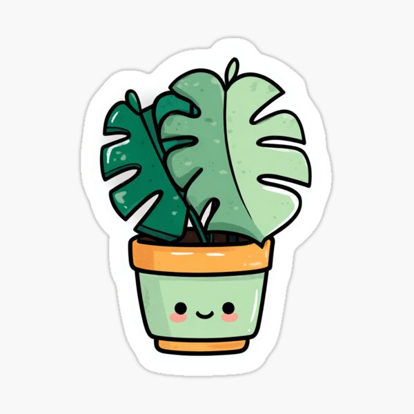 Item preview, Smiling Monstera Plant Sticker | Cute Botanical Gift designed and sold by YokoyaTreasures.