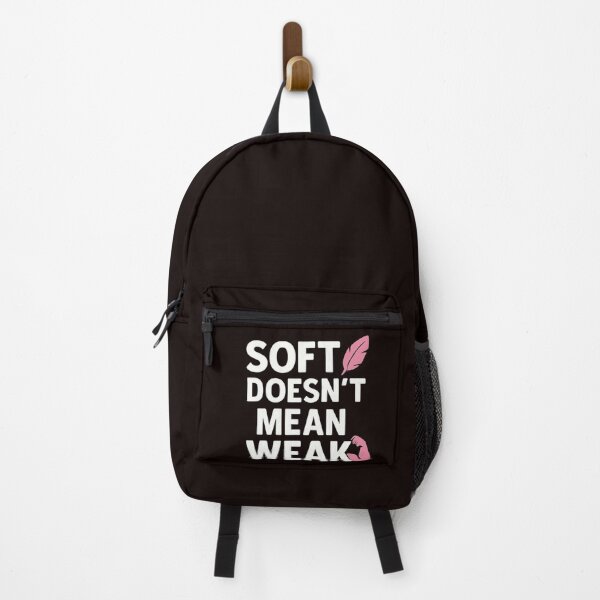 Item preview, Soft Doesn't Mean Weak – Feminist Power Quote with Feather & Muscle designed and sold by Tadeusz1.