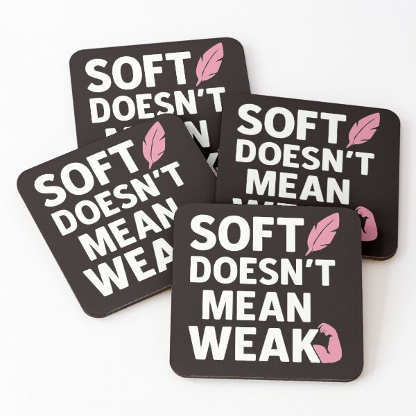 Item preview, Soft Doesn't Mean Weak – Feminist Power Quote with Feather & Muscle designed and sold by Tadeusz1.