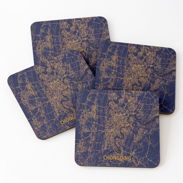 Item preview, Chongqing, China Map - City At Night designed and sold by deMAP.