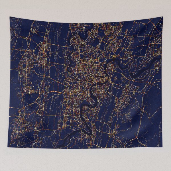 Item preview, Chongqing, China Map - City At Night designed and sold by deMAP.