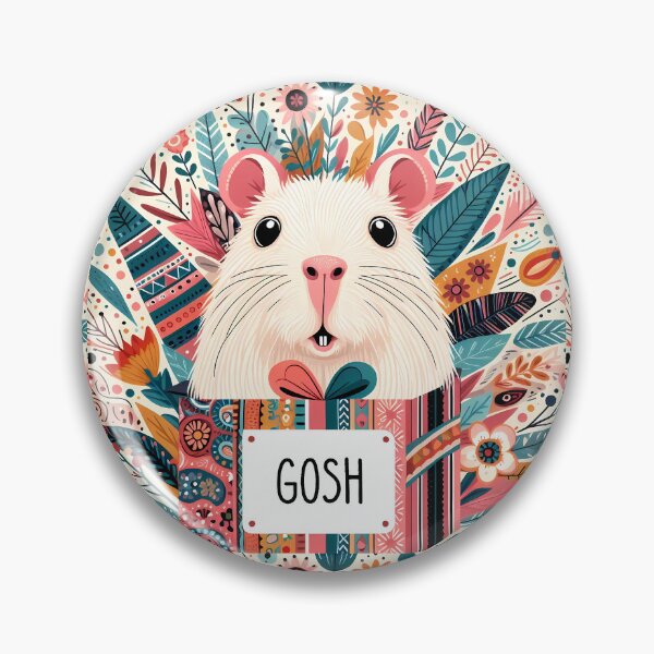 Item preview, Cute Guinea Pig Surprise! - Scandinavian Folk Art by heidiannemorris © designed and sold by FOLK ART FUSION.